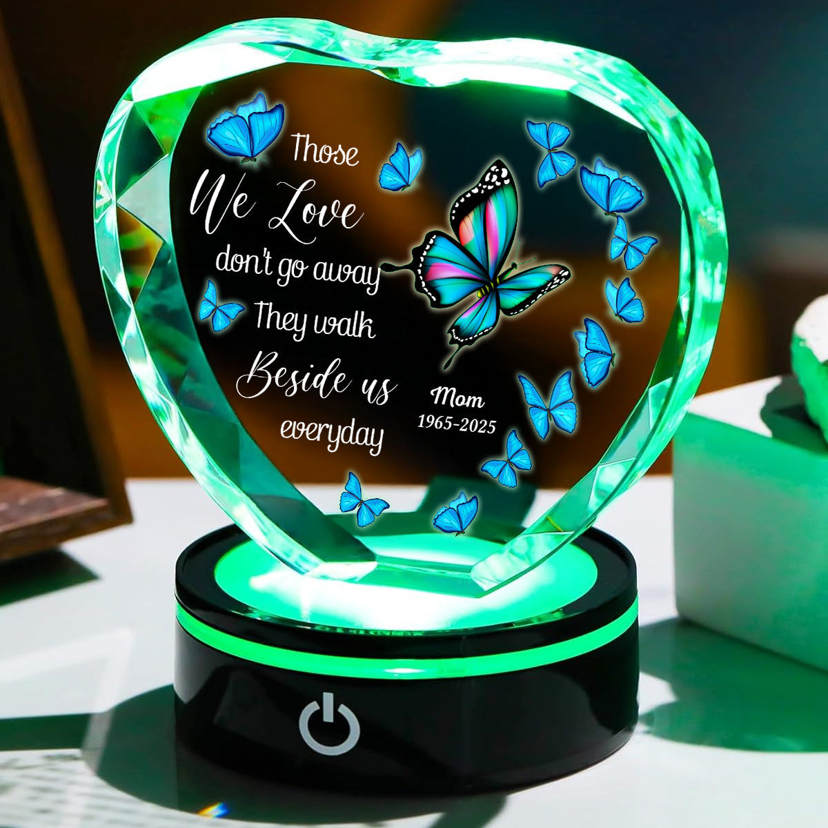 Beside Us Everyday - Personalized Custom Crystal Led Light