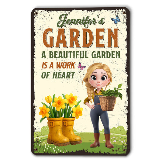 A Beautiful Garden - Personalized Custom Metal Sign