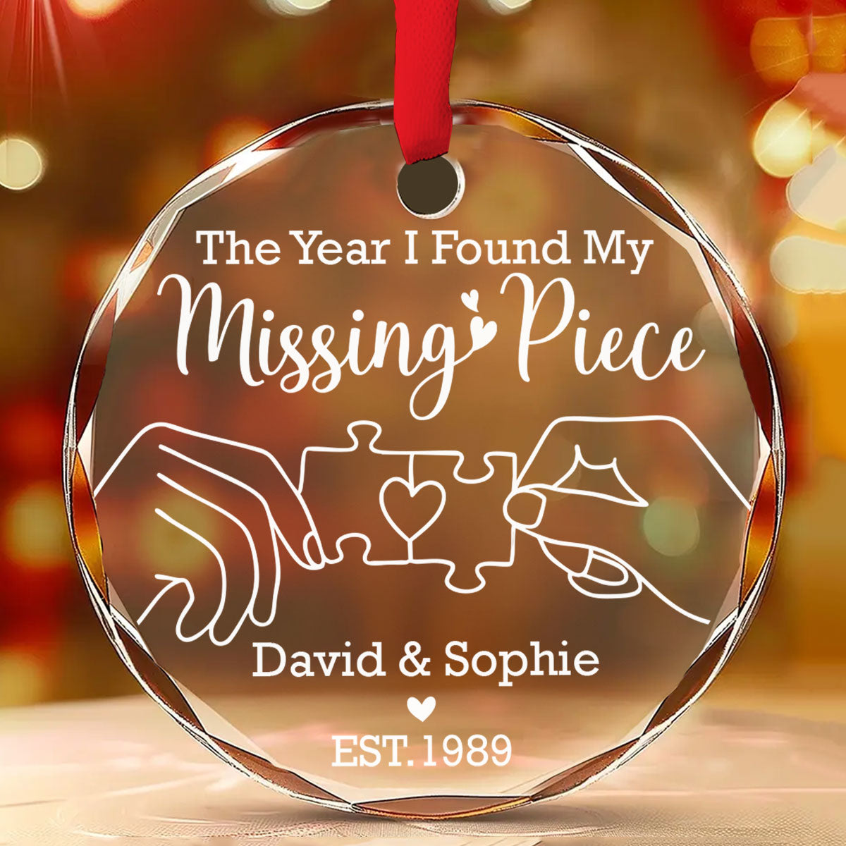 The Year I Found My Missing Piece - Personalized Custom Glass Ornament