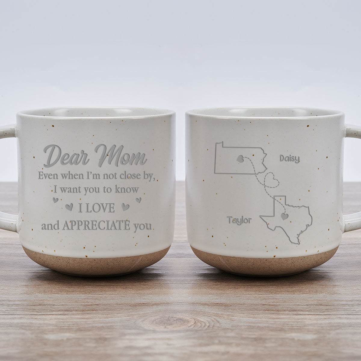 Always With You Mom - Personalized Custom Engraved Pottery Mug
