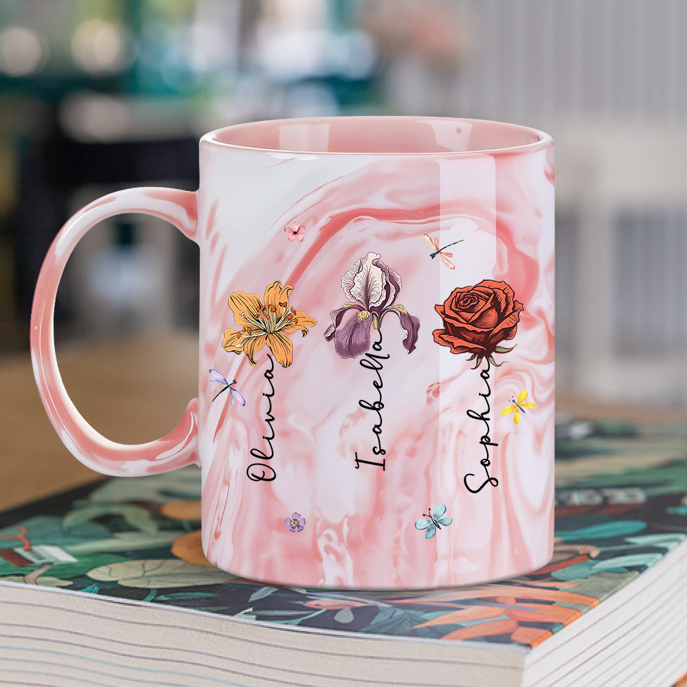 A Sweet Friendship - Personalized Custom Pink Marble Mug