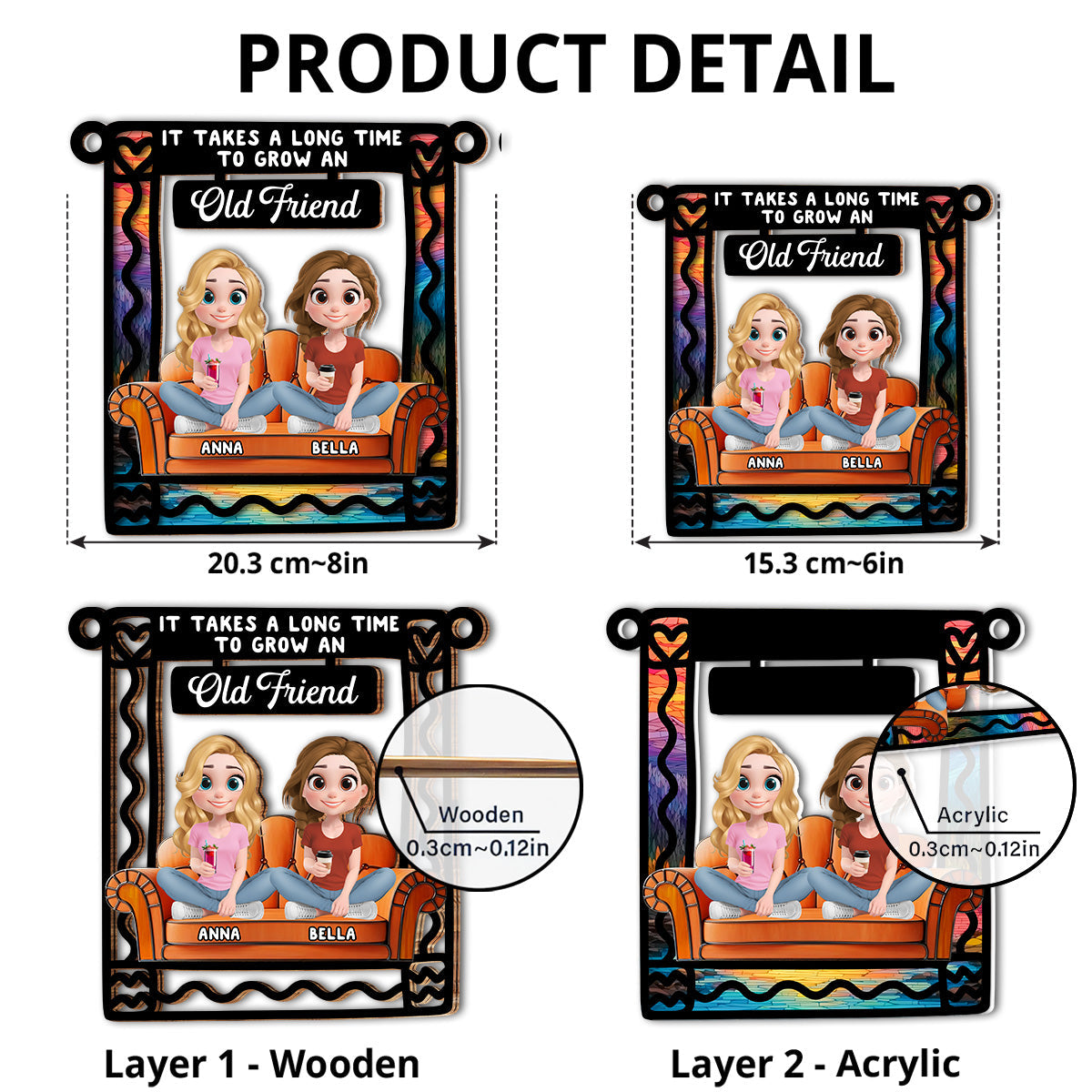 It Takes A Long Time To Grow An Old Friends - Personalized Custom Suncatcher