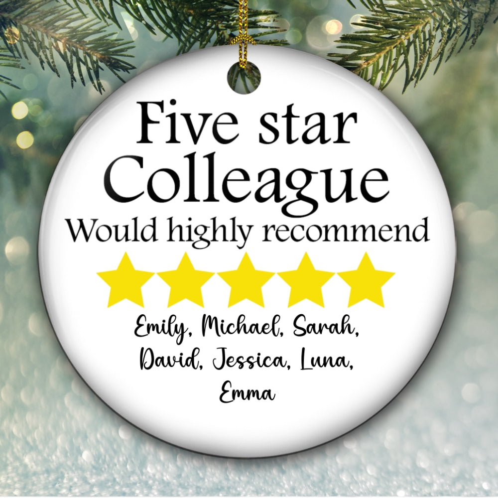 Five Star Colleague - Personalized Custom Ceramic Ornament