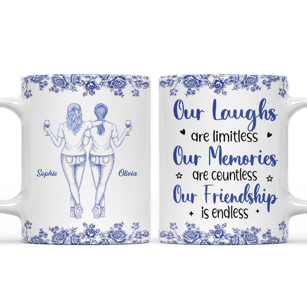Our Laughs Are Limitless Blue Toile Ver 2 - Personalized Custom Coffee Mug