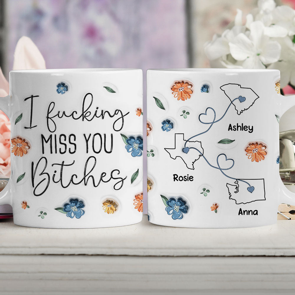 I Miss You Bestie Version 2 - Personalized Custom 3D Inflated Effect Mug