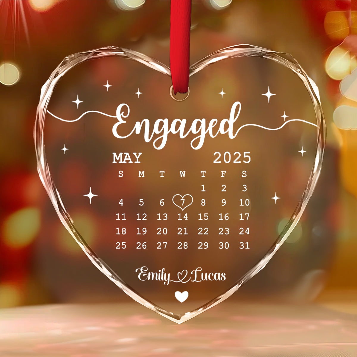 Married - Personalized Custom Glass Ornament