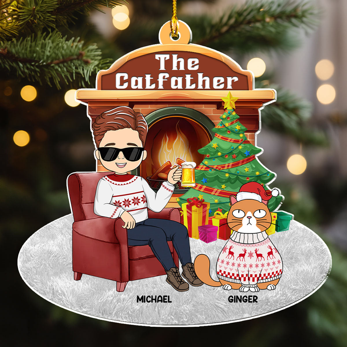 Catparent Christmas - Personalized Custom Acrylic Ornament