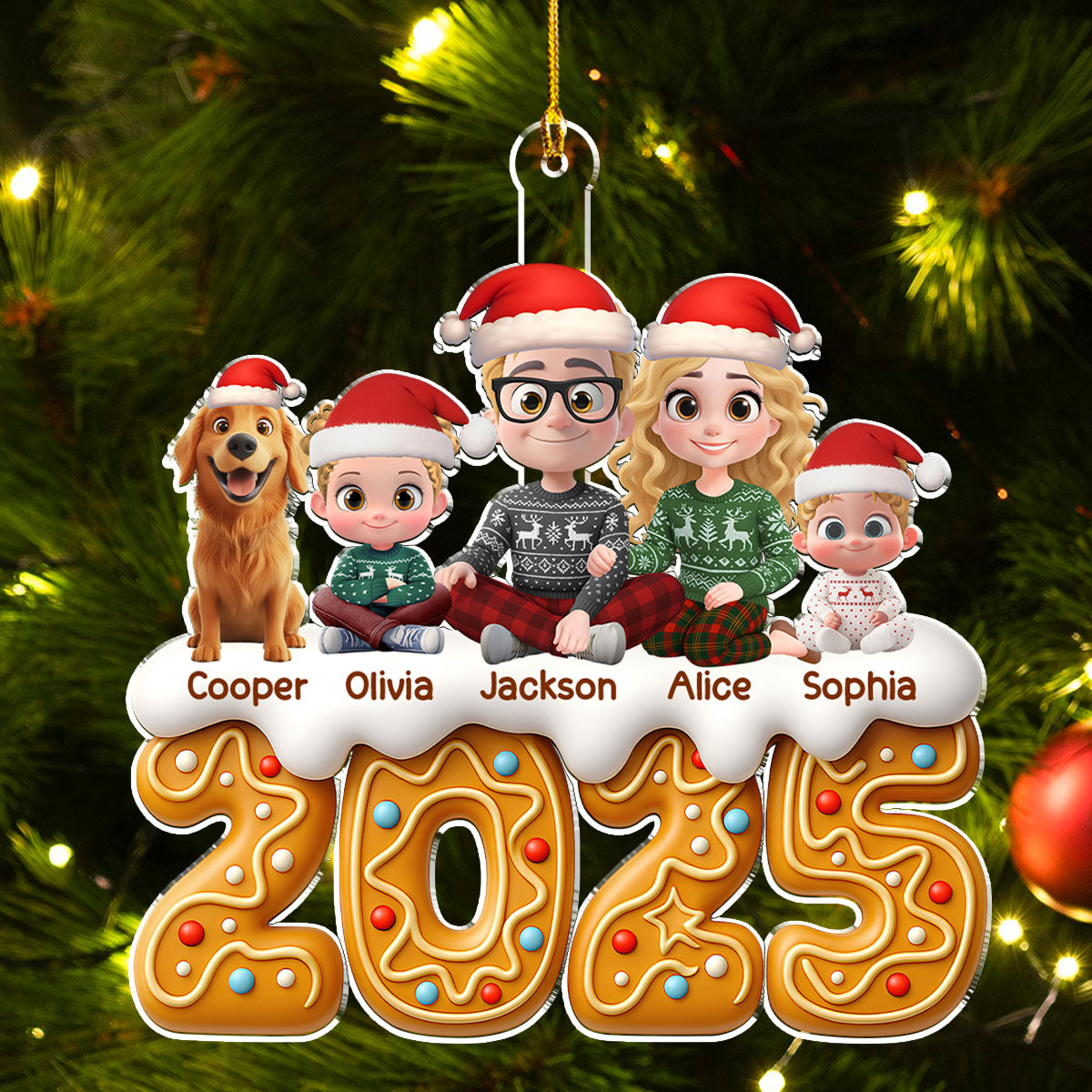 Family Of The Year - Personalized Custom Acrylic Ornament
