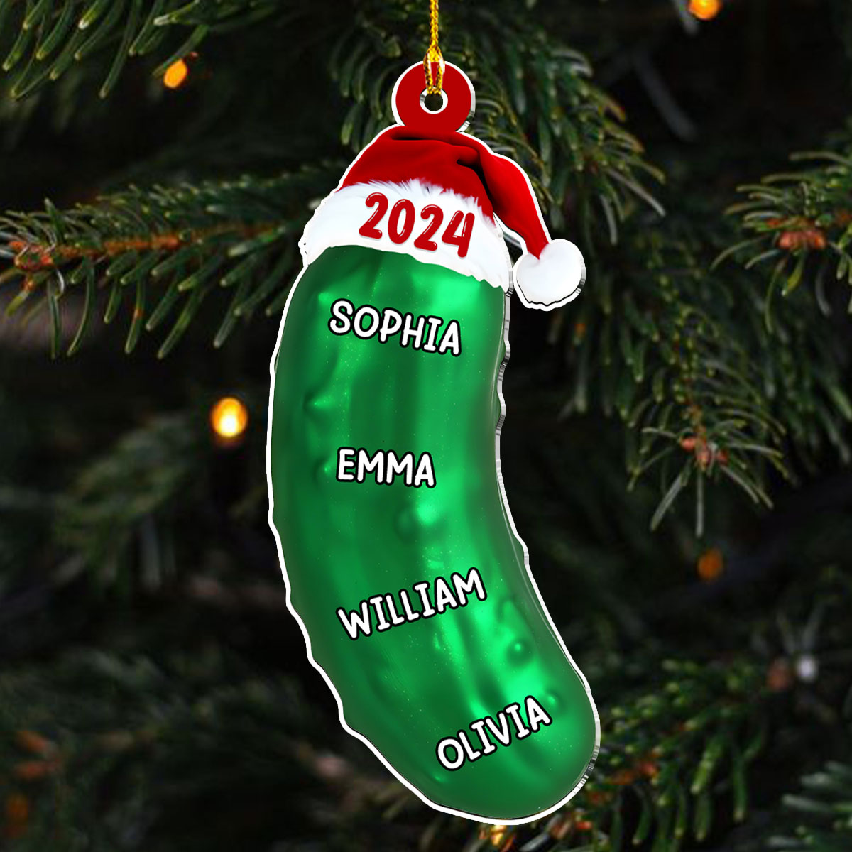 Pickle Custom Family Name - Personalized Custom Acrylic Ornament