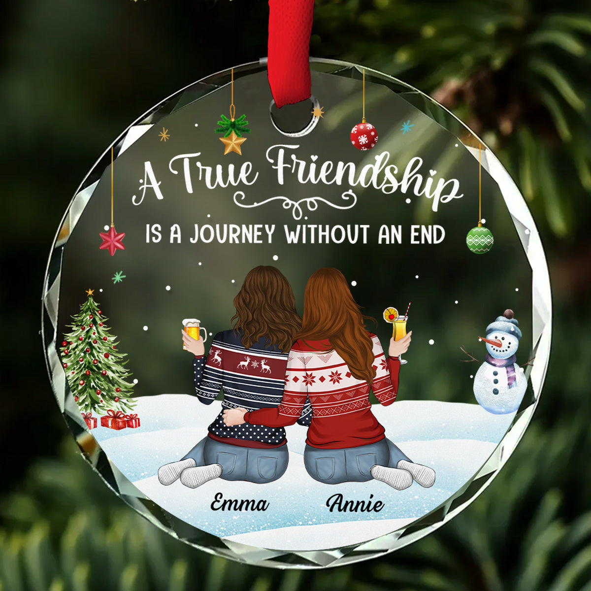 A Journey Without An End  - Personalized Custom Glass Ornament