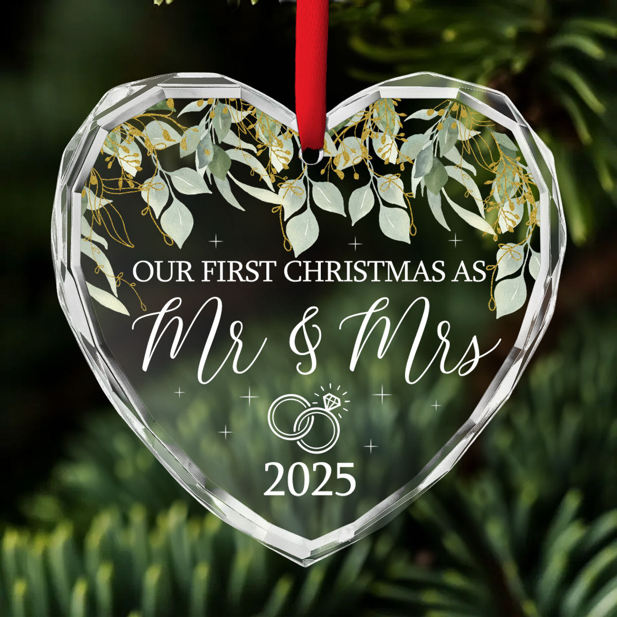We Became Mr And Mrs - Personalized Custom Glass Ornament