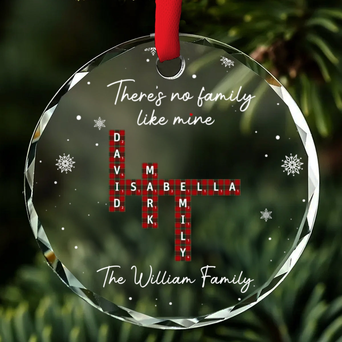 Our Family Crossword - Personalized Custom Glass Ornament