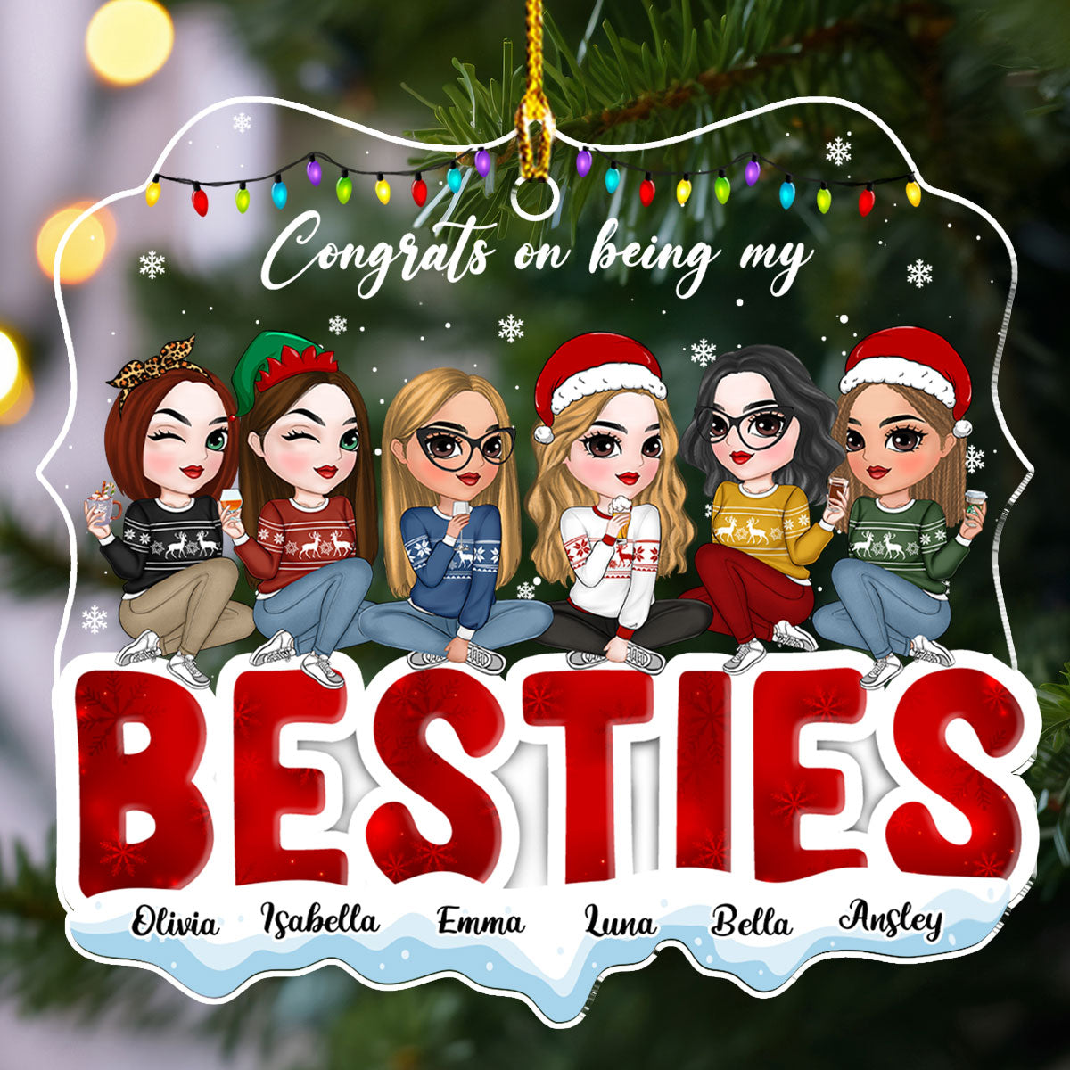Lucky Bestie - Personalized Custom Acrylic Ornament
