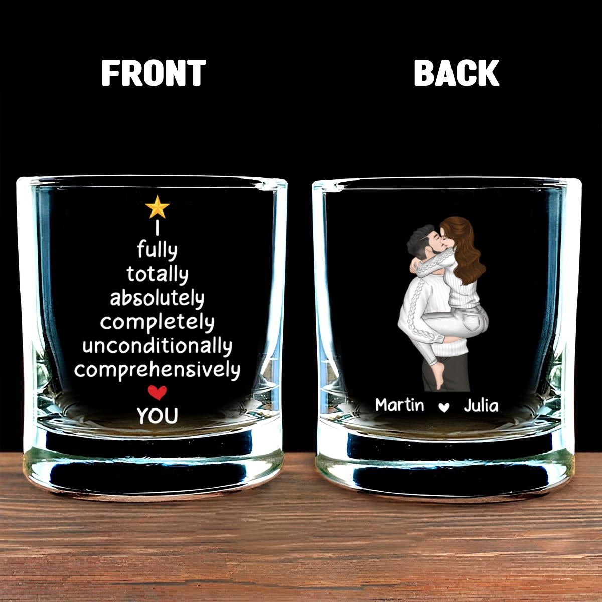 I Fully Love You - Personalized Custom Whiskey Glass