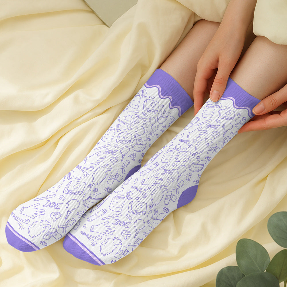 Proud To Be A Nurse - Personalized Custom Crew Socks