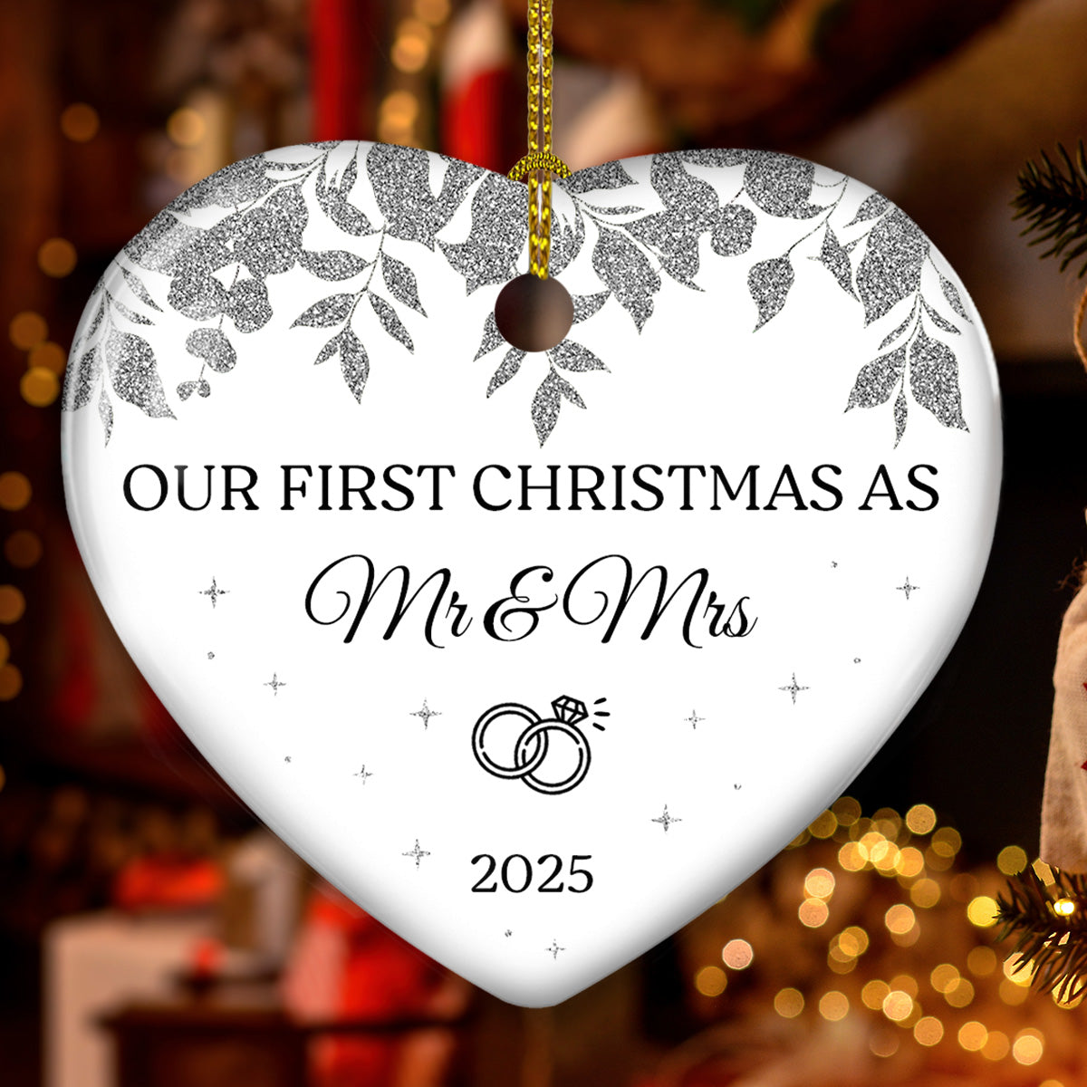 Save The Date Memory - Personalized Custom Ceramic Ornament