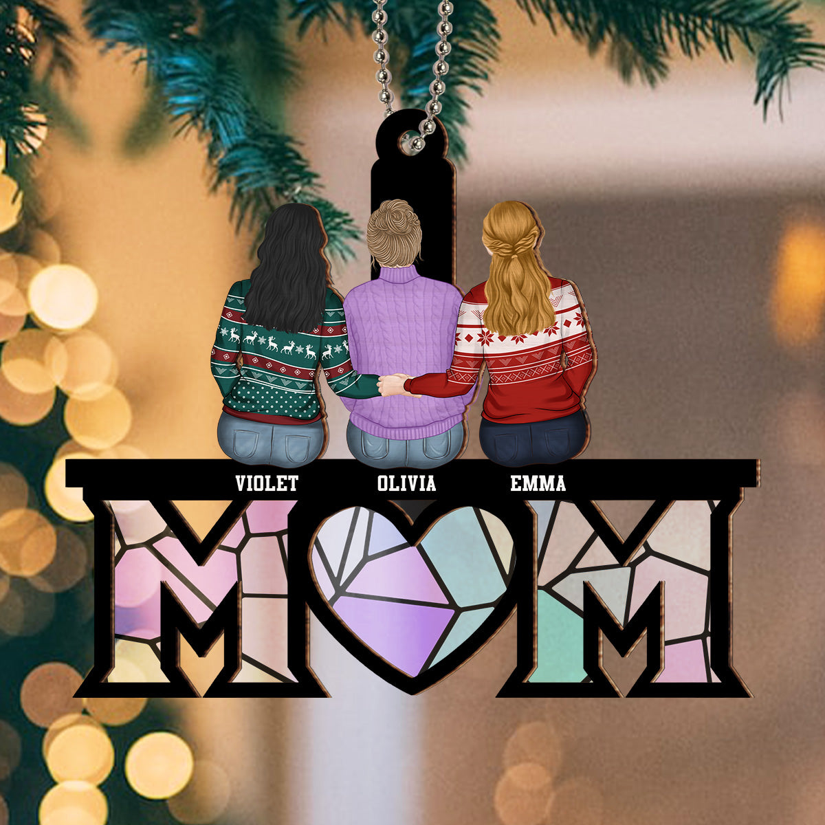 Mother And Daughter Bond - Personalized Custom Suncatcher Ornament