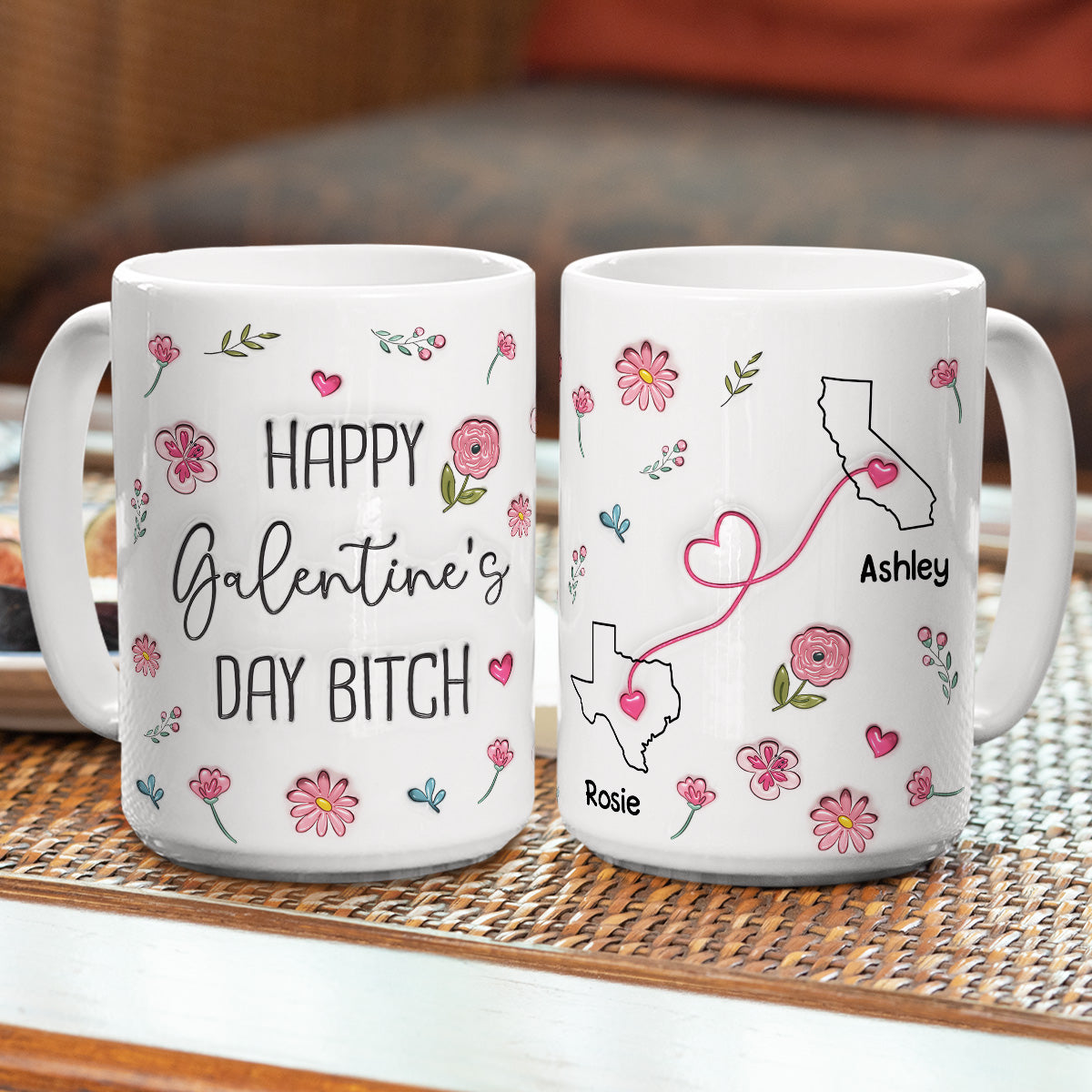 Galentine Club Knows No Distance - Personalized Custom 3D Inflated Effect Mug