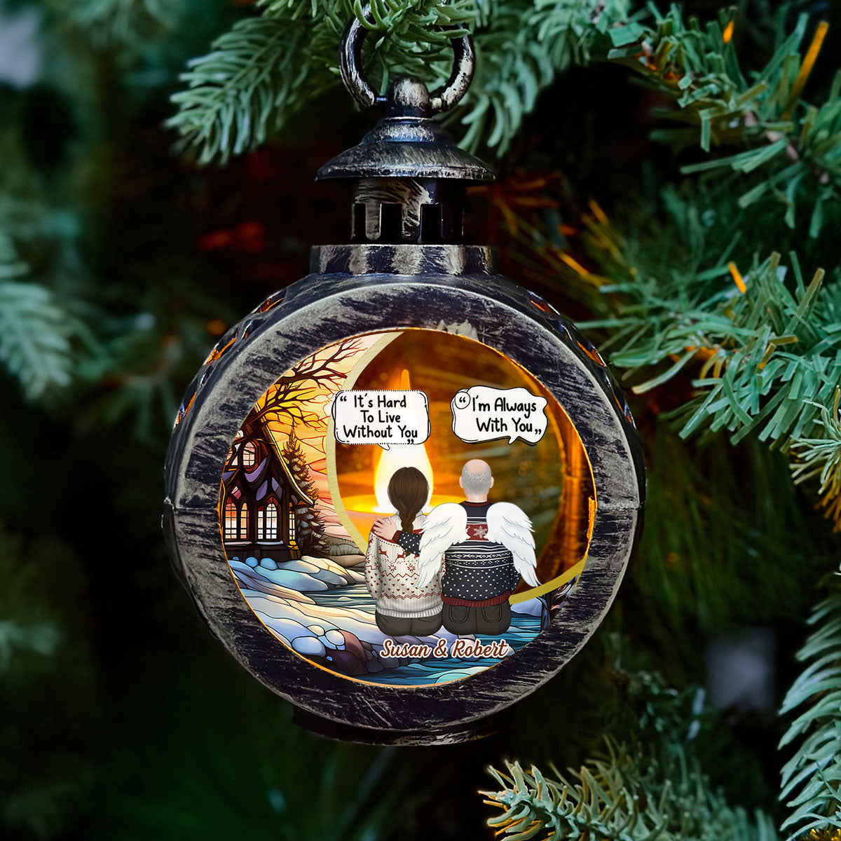 Your Light Will Always Shine In My Heart - Personalized Custom Christmas Lantern