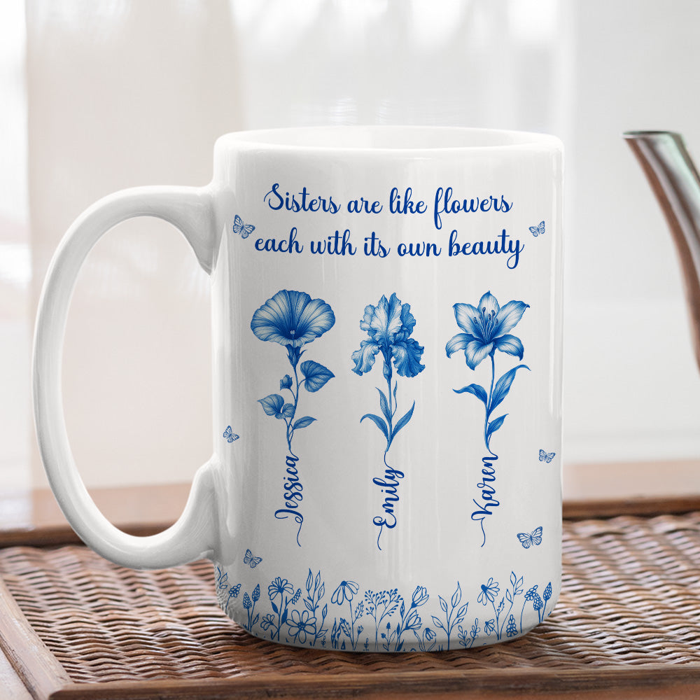 Each Sister Shines With Beauty - Personalized Custom Coffee Mug