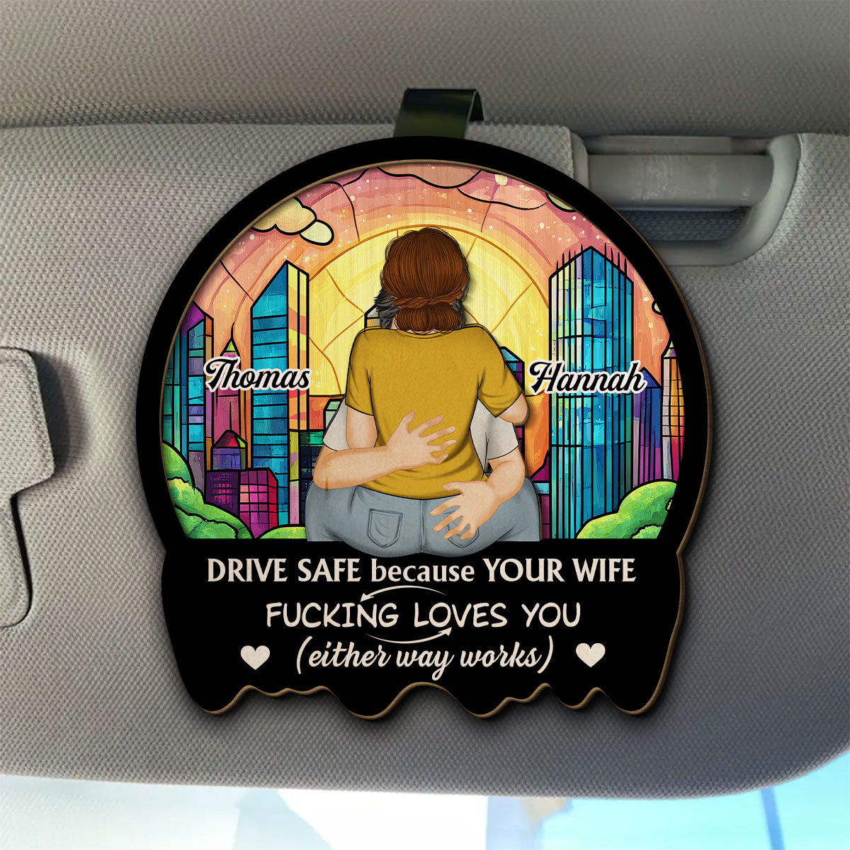 Your Wife Loves You - Personalized Custom Car Visor Clip