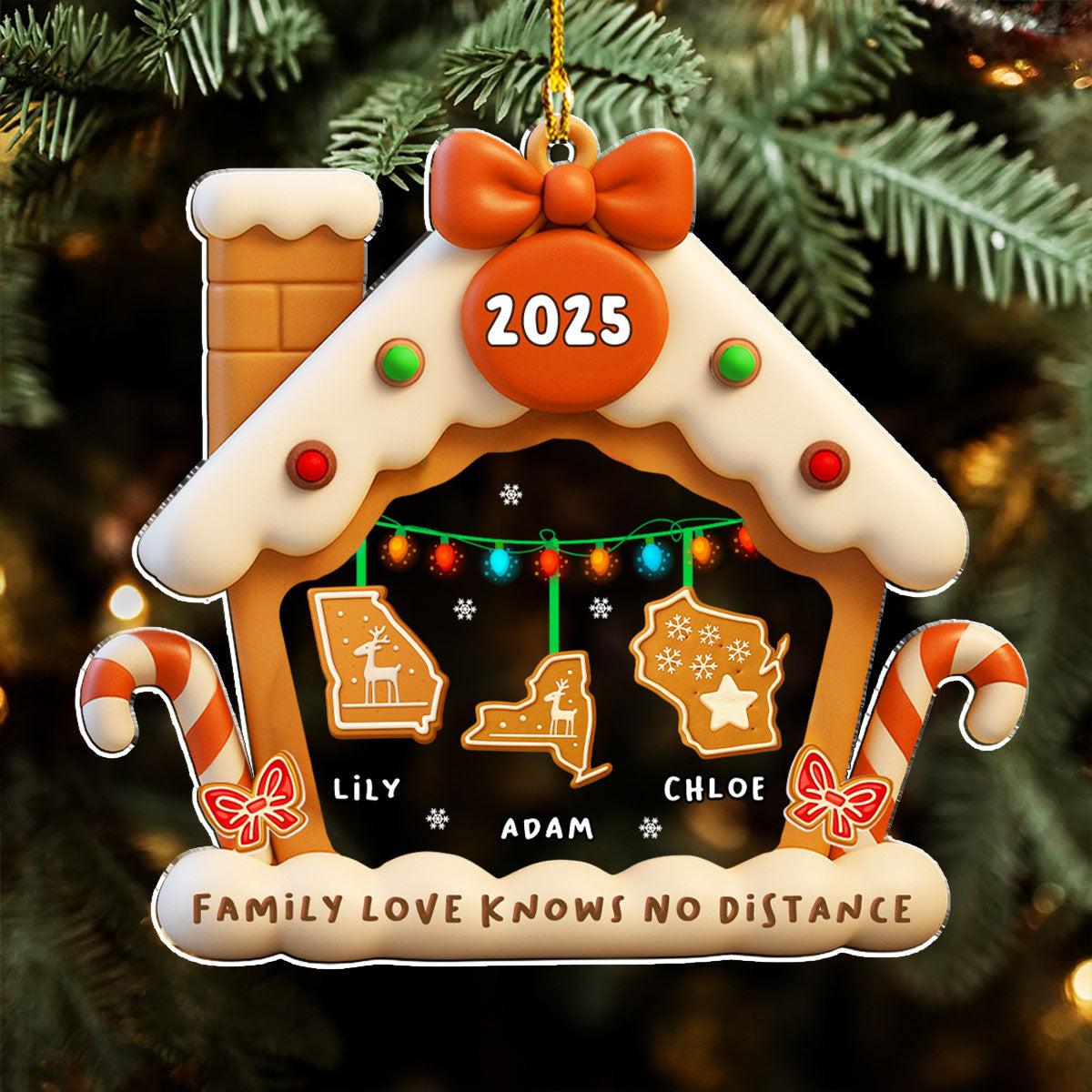 Gingerbread Home Across The Mile - Personalized Custom Acrylic Ornament