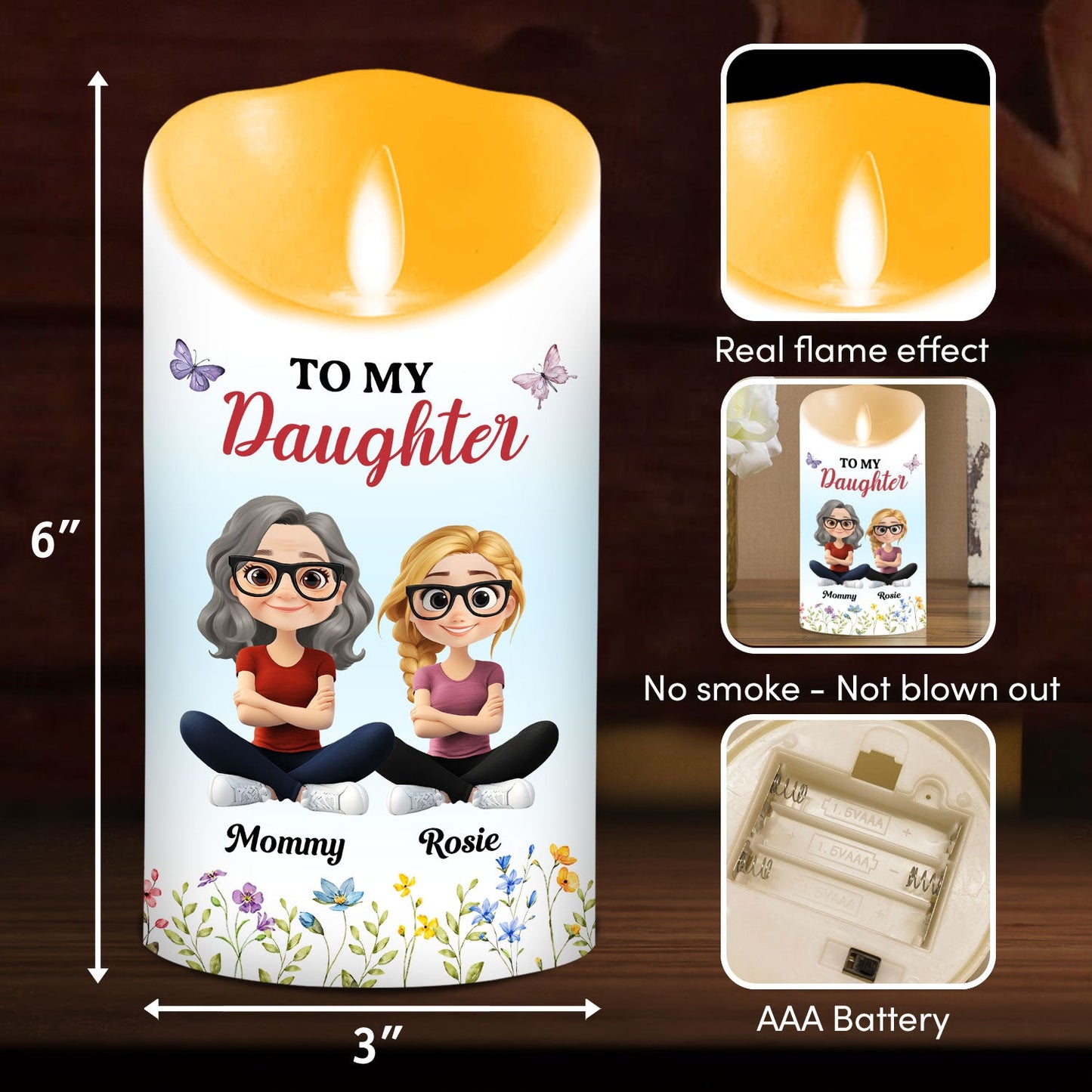 Daughter Is My Important Piece - Personalized Custom LED Candle