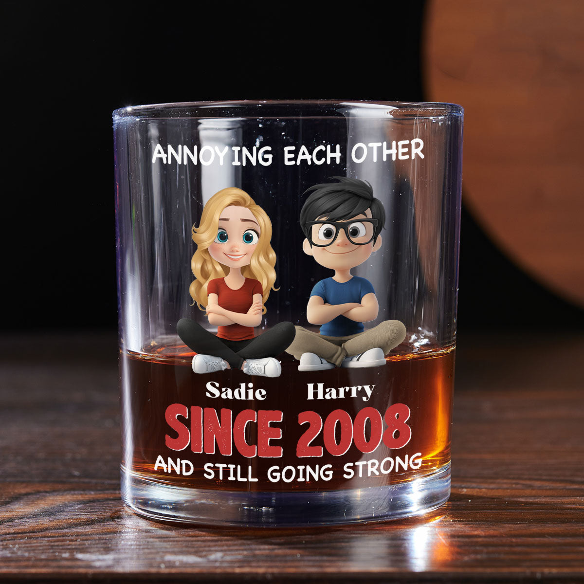 Together Forever - Personalized Custom Whiskey Glass