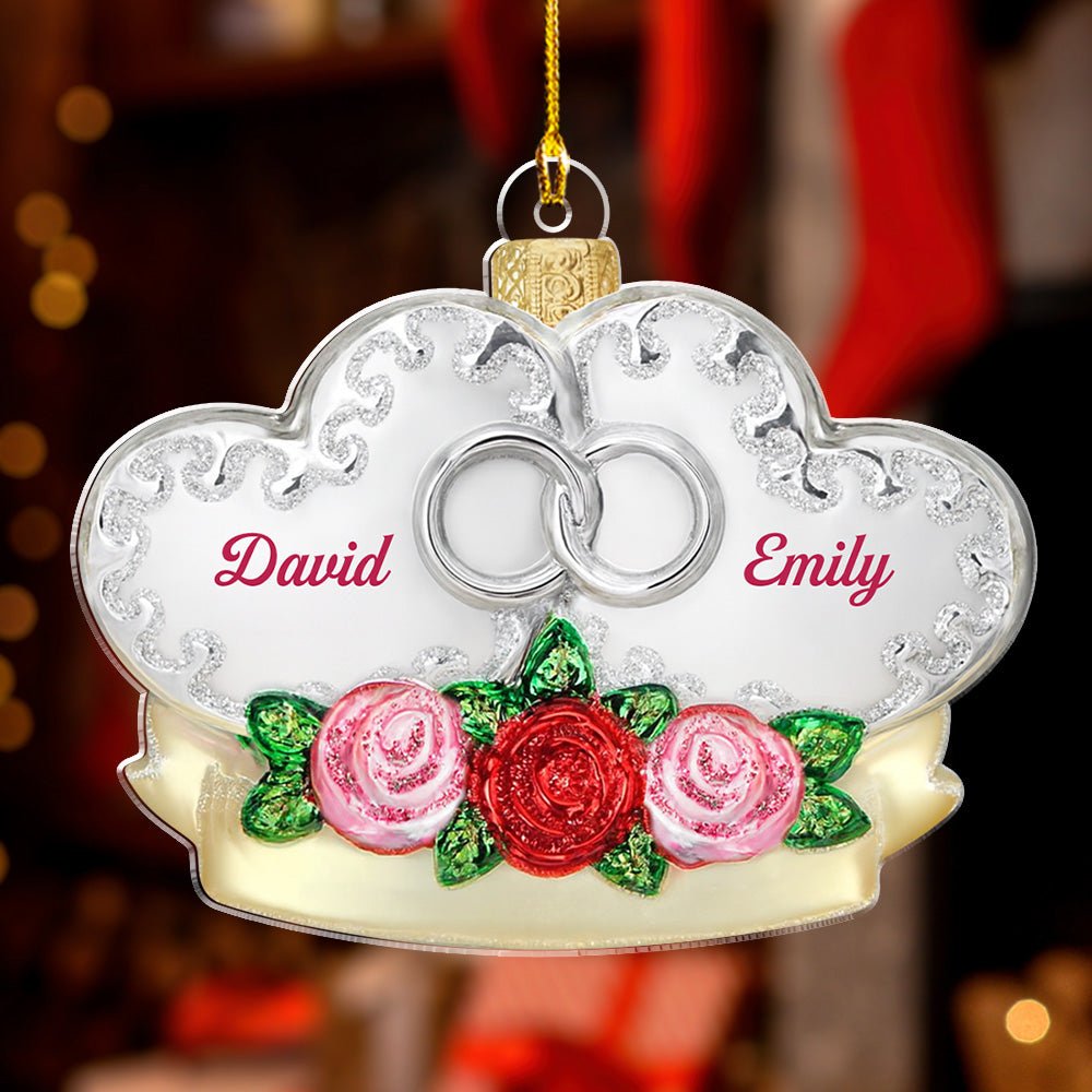 The Day We Got Married - Personalized Custom 3D Effect Acrylic Ornament