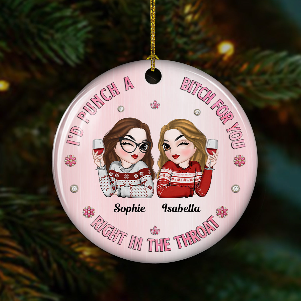 Punch For You Bitch - Personalized Custom Ceramic Ornament