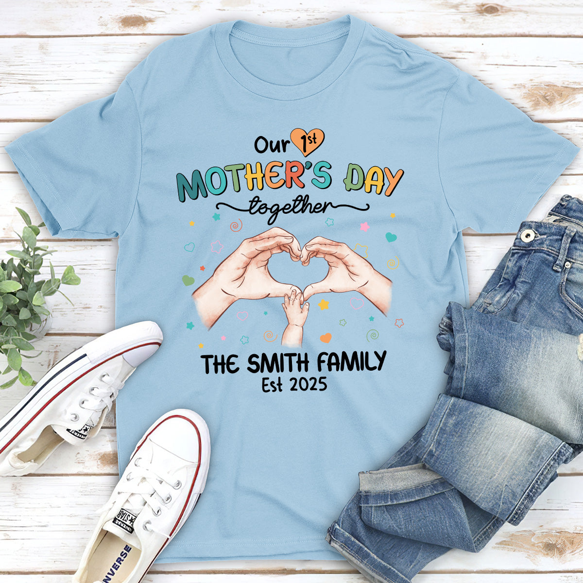 Our First Mother Day Together - Personalized Custom T-shirt And Onesie