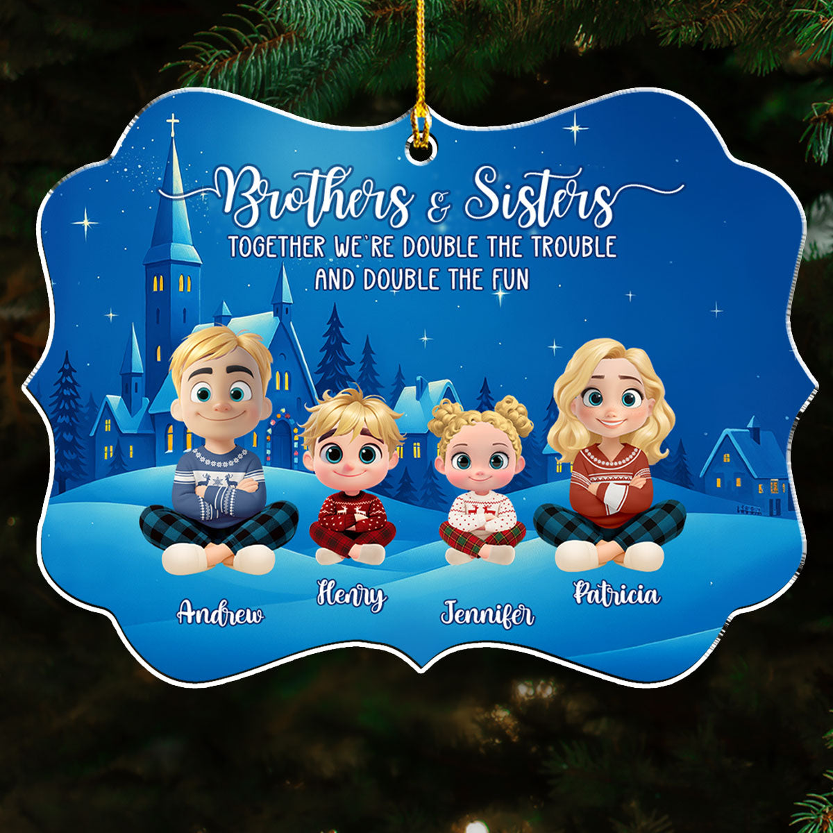 Partners In Trouble And Fun - Personalized Custom Acrylic Ornament