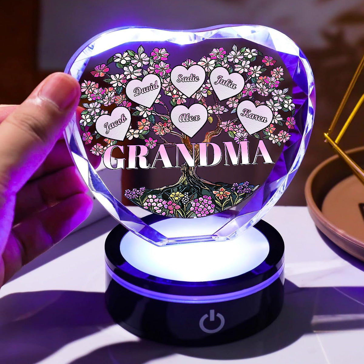 Nana Is The Best - Personalized Custom Crystal Led Light