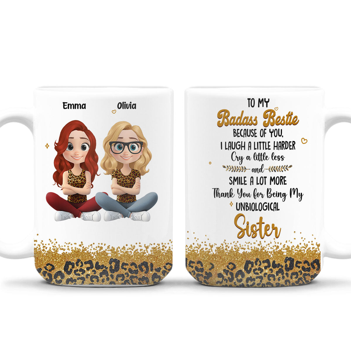 I Laugh A Little Harder Because Of You - Personalized Custom Mug