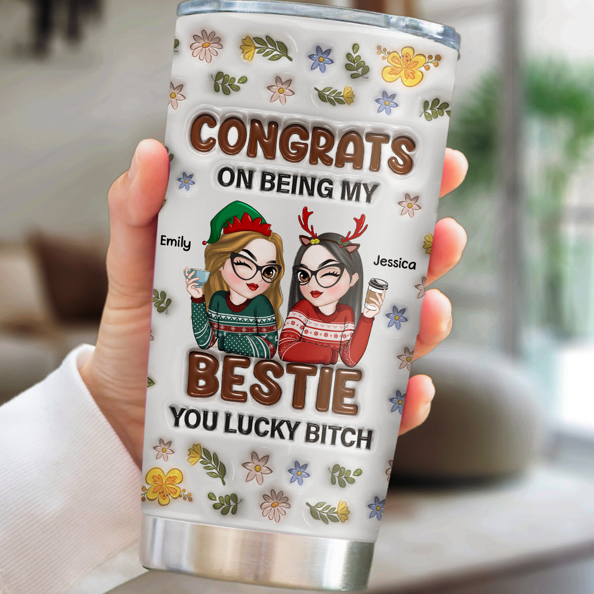 Bestie Congrats - Personalized Custom 3D Inflated Effect Tumbler
