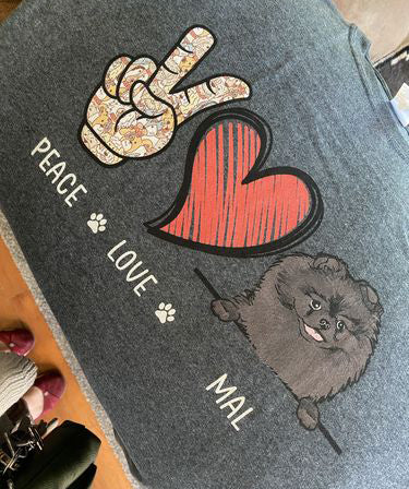 Peace Love Dog - Personalized Custom Unisex T-shirt