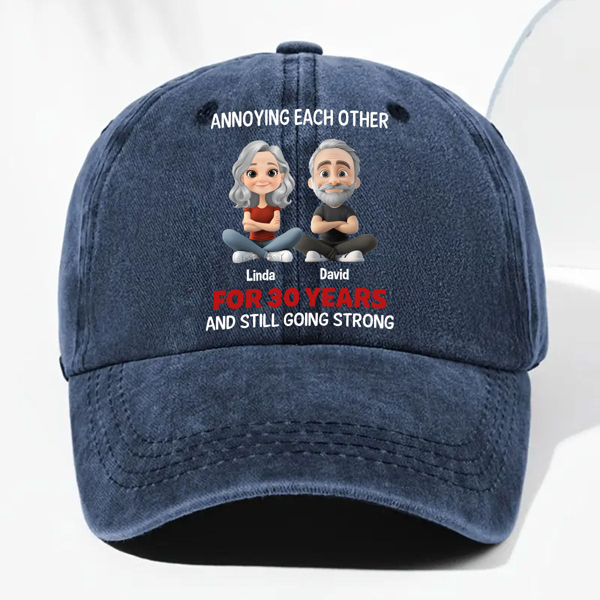 Annoying Each Other - Personalized Custom Vintage Washed Denim Cap