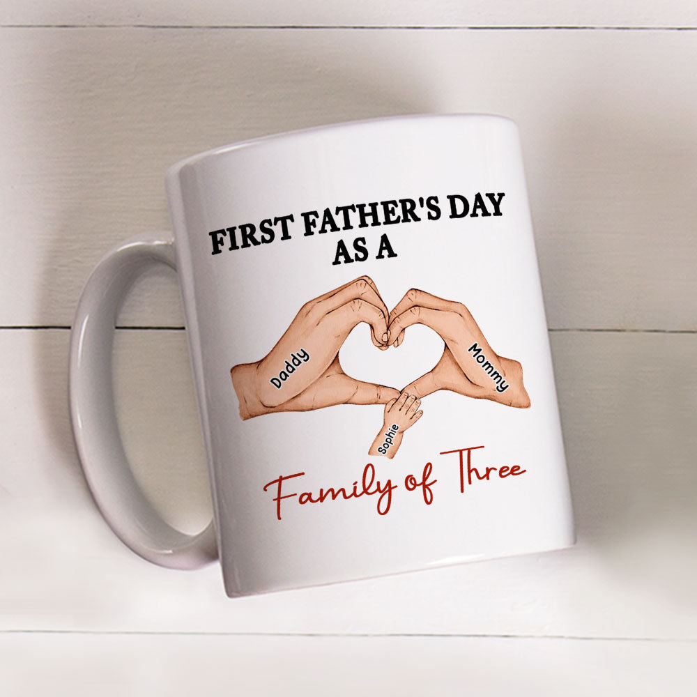 Family Of Three - Personalized Custom Coffee Mug