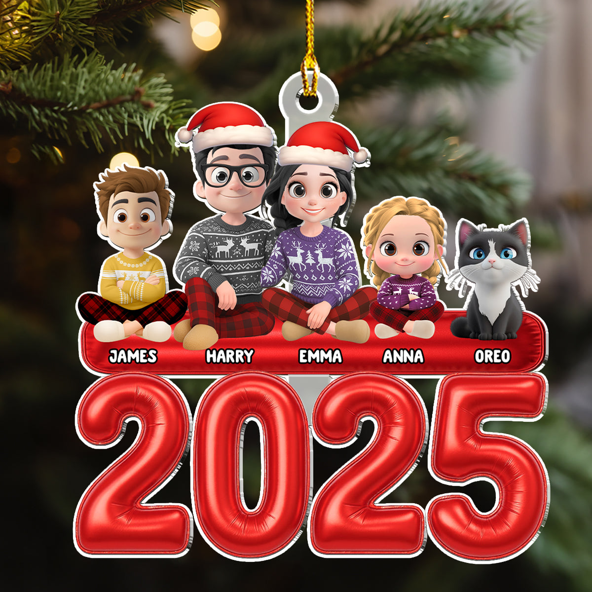Us And Our Lovely Children - Personalized Custom Acrylic Ornament