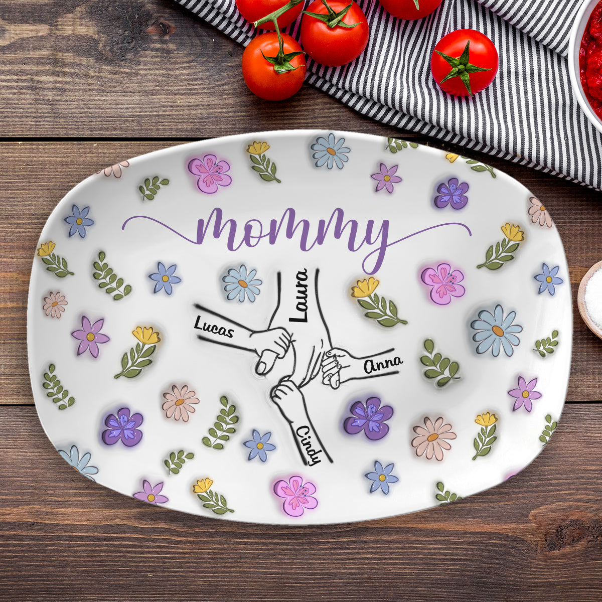 You Hold My Hand And My Heart - Personalized Custom 3D Inflated Effect Platter