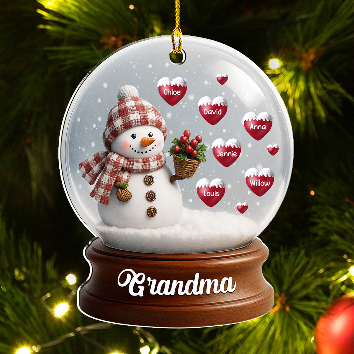 Snowman Of Love - Personalized Custom Acrylic Ornament
