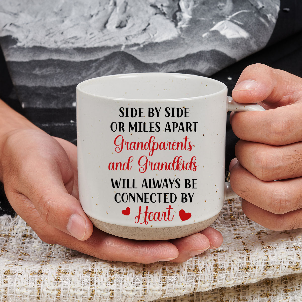 We Will Always Be Connected By Heart - Personalized Custom Pottery Mug