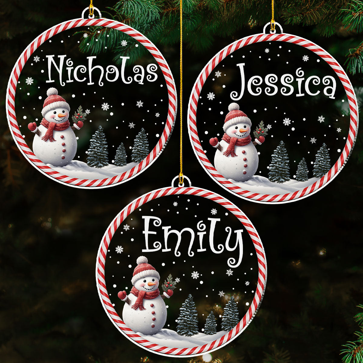 Happy Christmas Snowman - Personalized Custom Acrylic Ornament