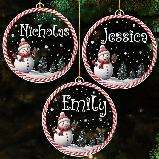 Happy Christmas Snowman - Personalized Custom Acrylic Ornament
