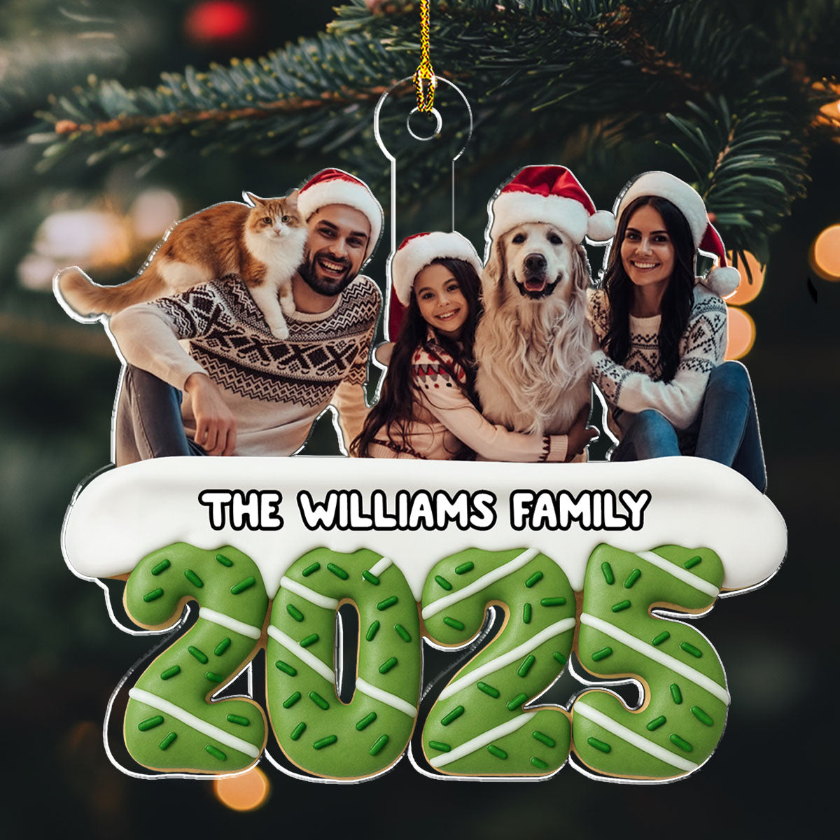 Happiness Baked Into Every Holiday Moment Photo - Personalized Custom Acrylic Ornament