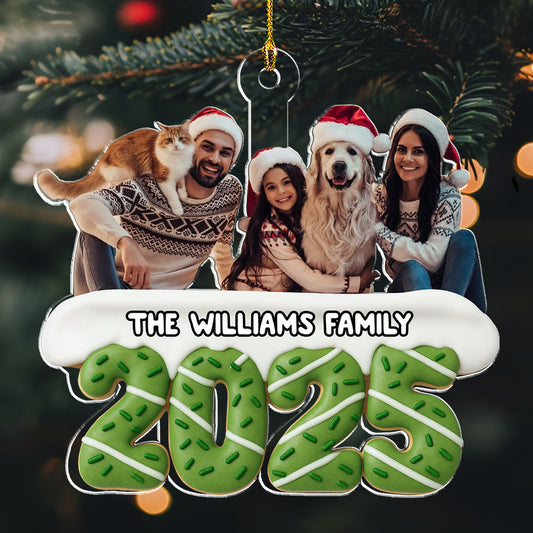 Happiness Baked Into Every Holiday Moment Photo - Personalized Custom Acrylic Ornament