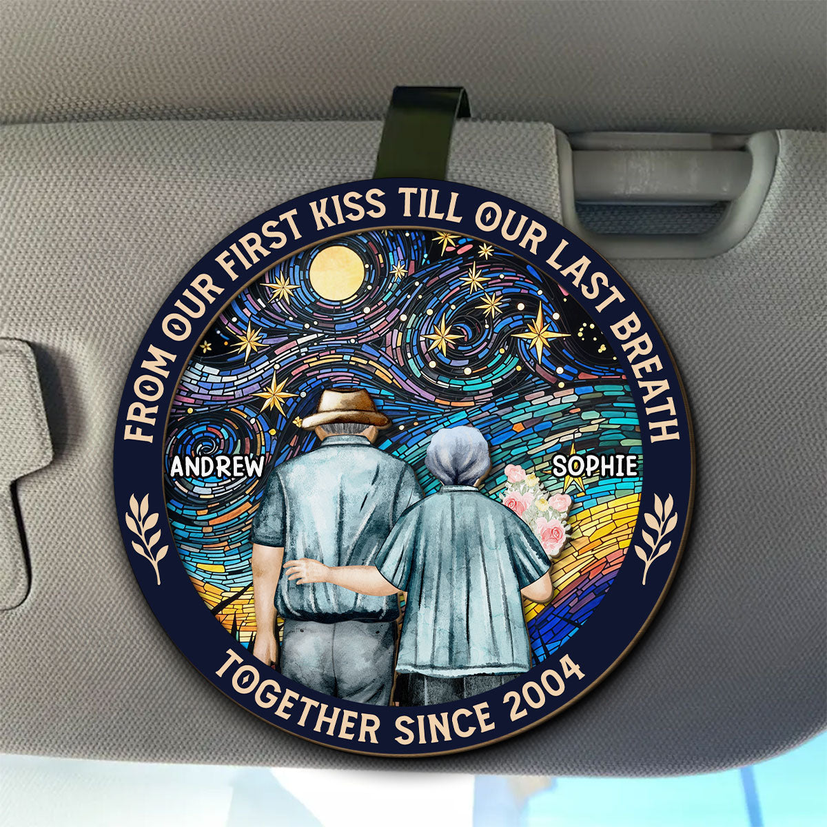 From Our First Kiss - Personalized Custom Car Visor Clip