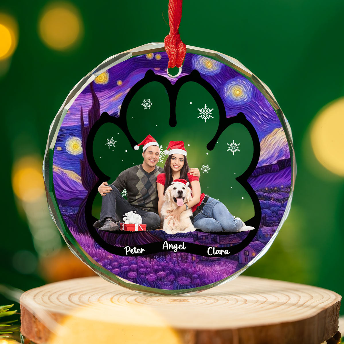 Here With Each Other Photo - Personalized Custom Glass Ornament