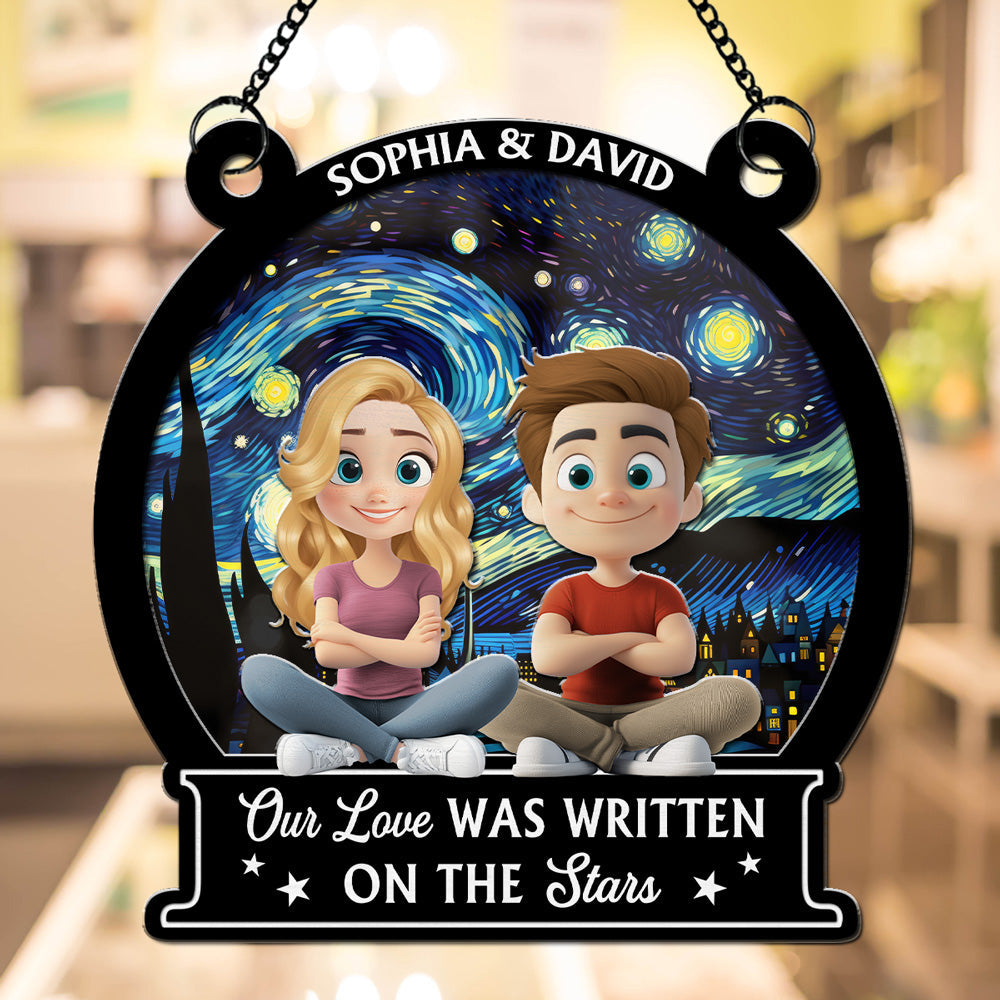 Our Love Is Written On Star - Personalized Custom Suncatcher