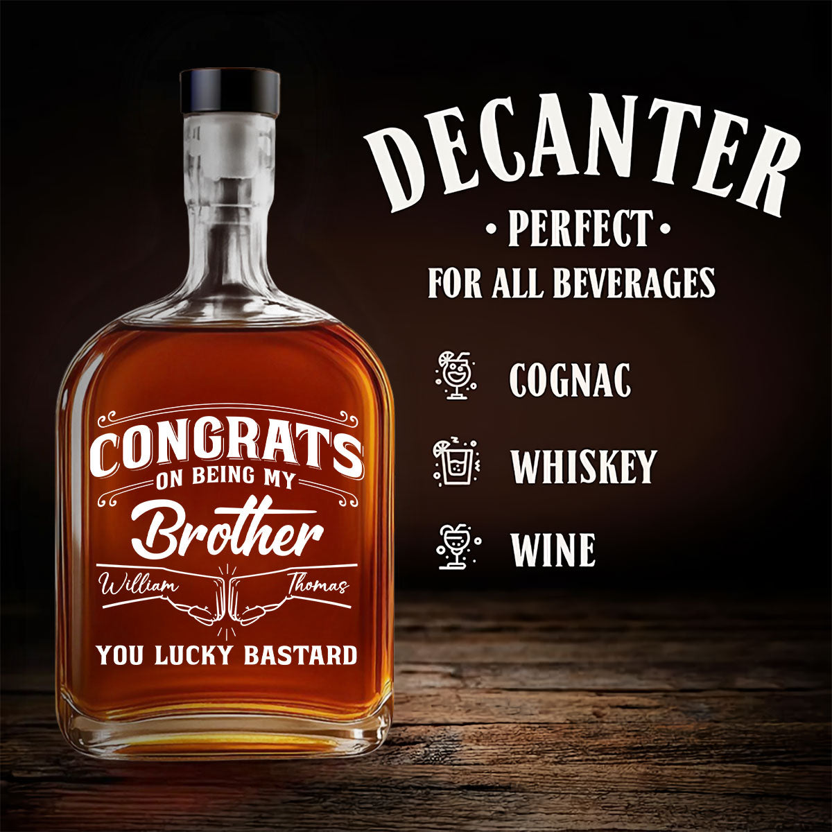 You Are So Lucky - Personalized Custom Spirits Decanter